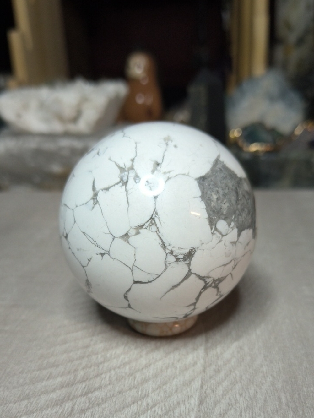 #19 Howlite Crystal Sphere Polished Stone